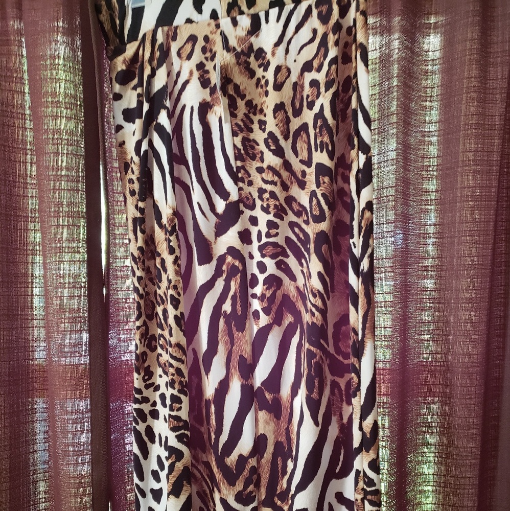 Long animal print skirt